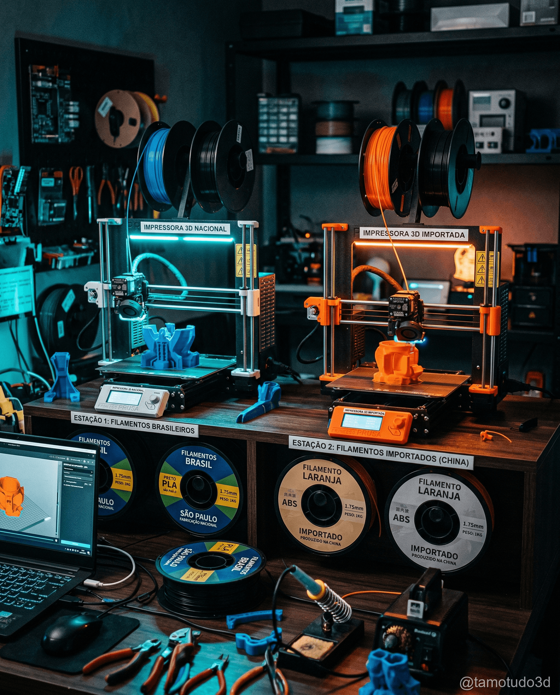 Filamento Nacional vs Importado: Voolt3D e 3DLab Contra Hatchbox e eSUN