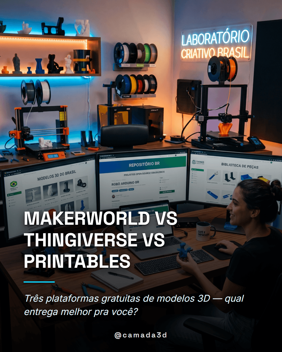 MakerWorld vs Thingiverse vs Printables: qual o melhor site de modelos 3D grátis?