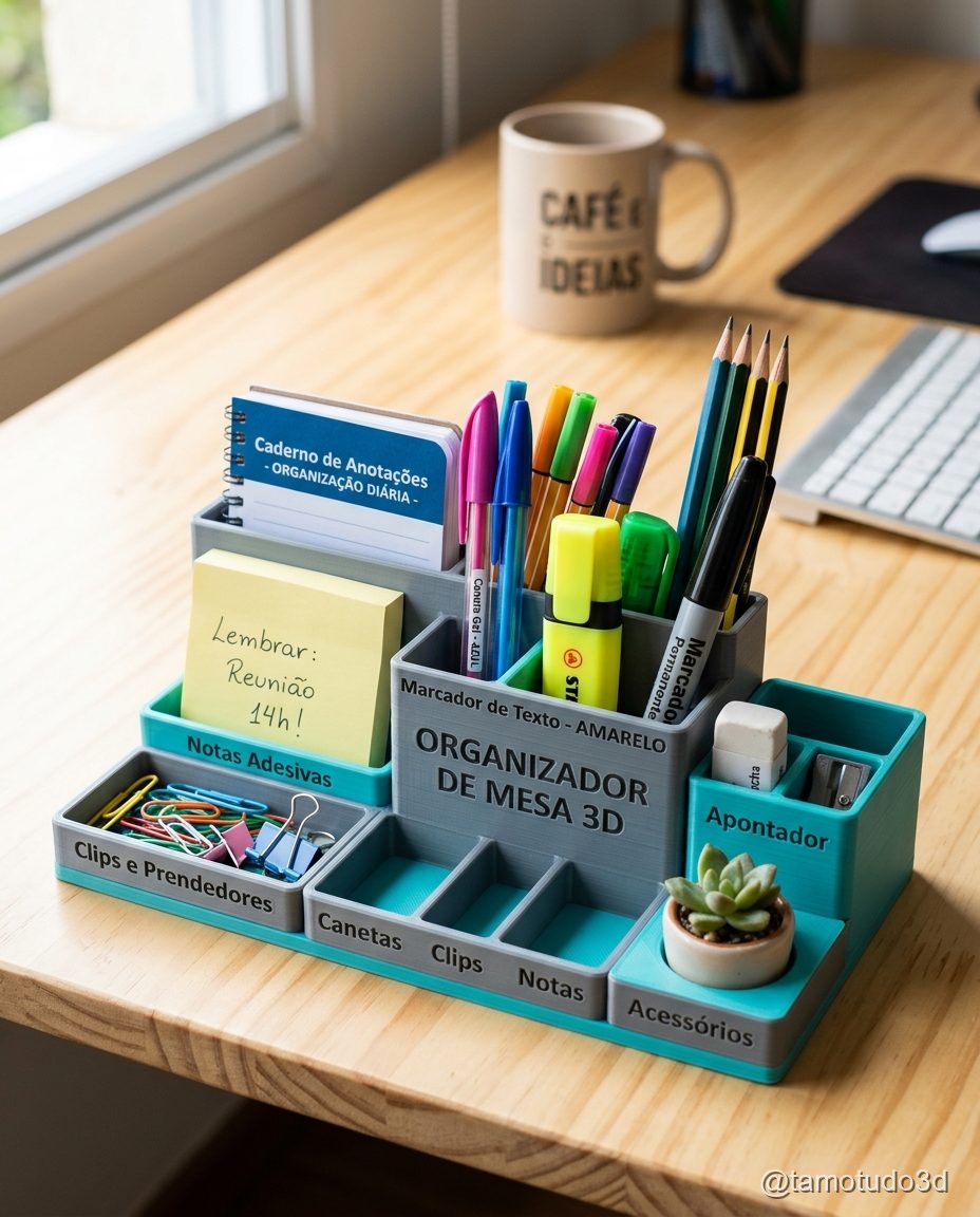Organizador de mesa simples impresso em PLA