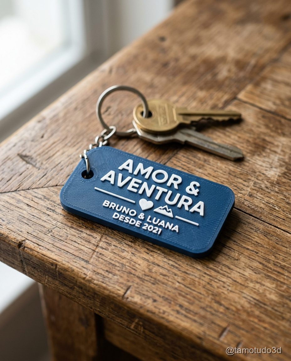 Chaveiro 3D personalizado com nome