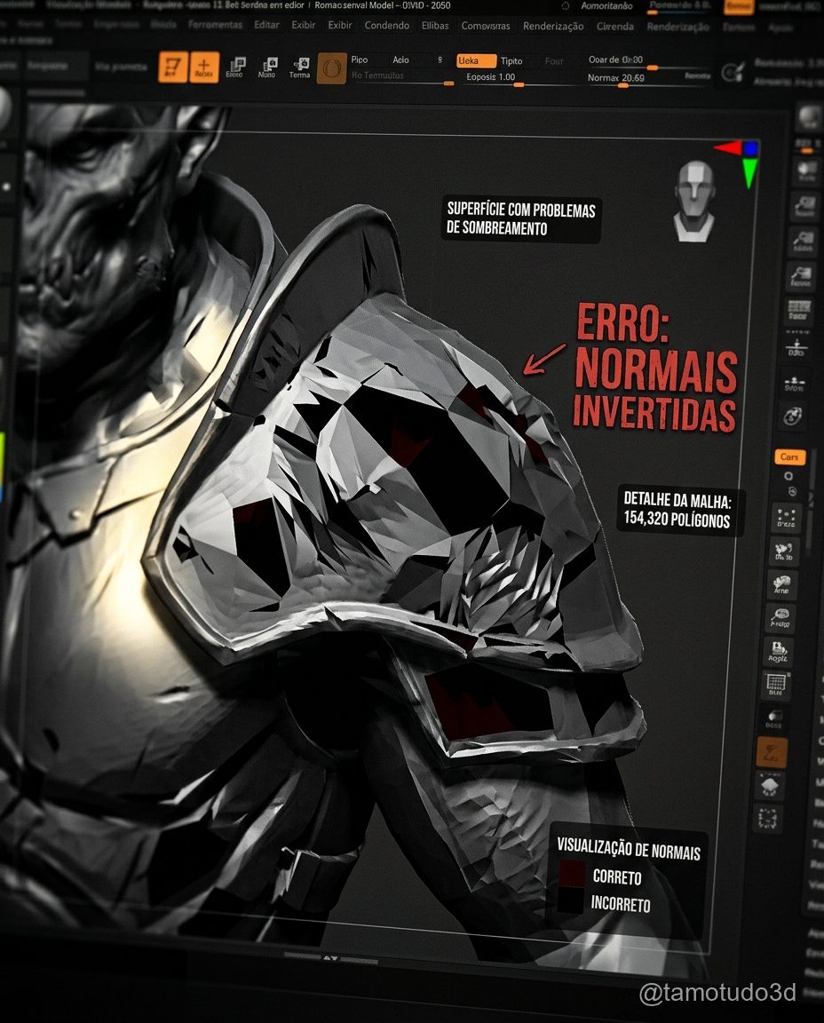 Modelo 3D com faces invertidas