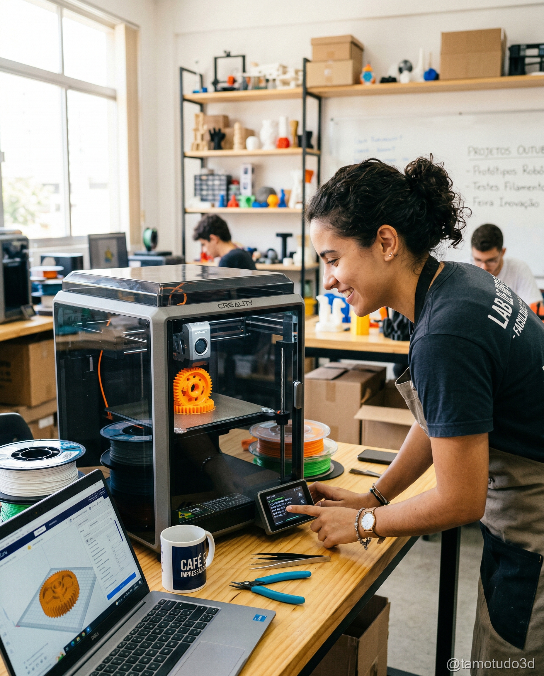 Detalhe da cabeça de impressão ACE Pro trocando filamento