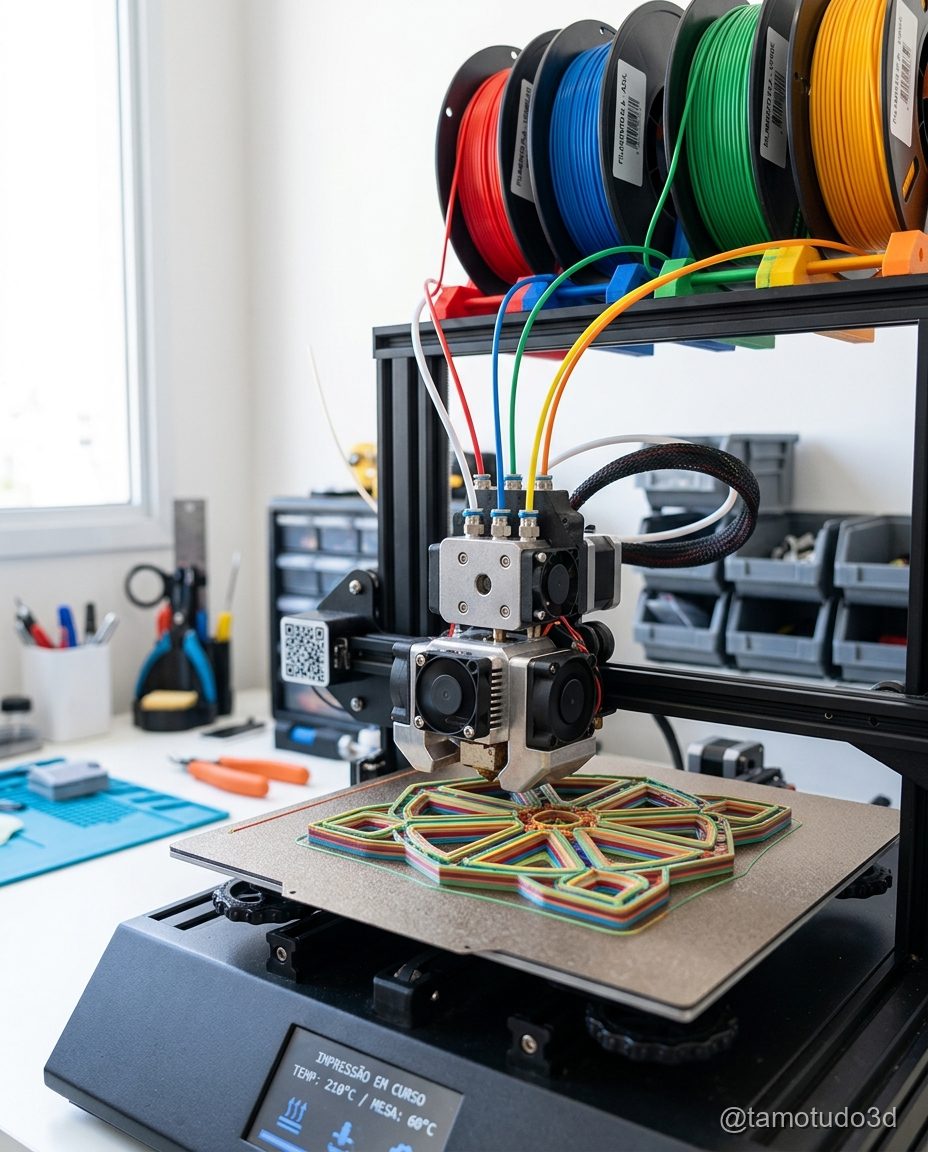 Sistema de múltiplas cores conectado à impressora 3D