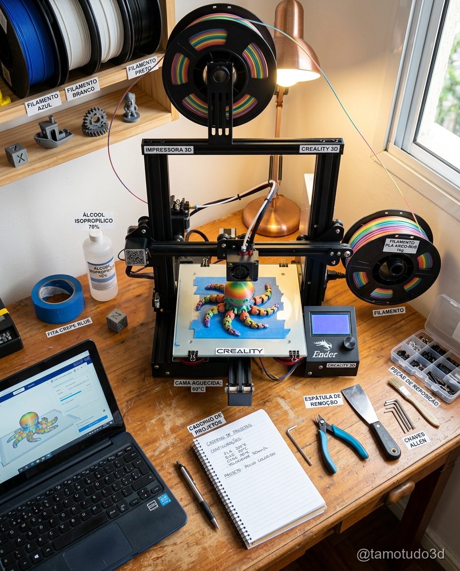 Peças 3D coloridas prontas sem troca manual de filamento