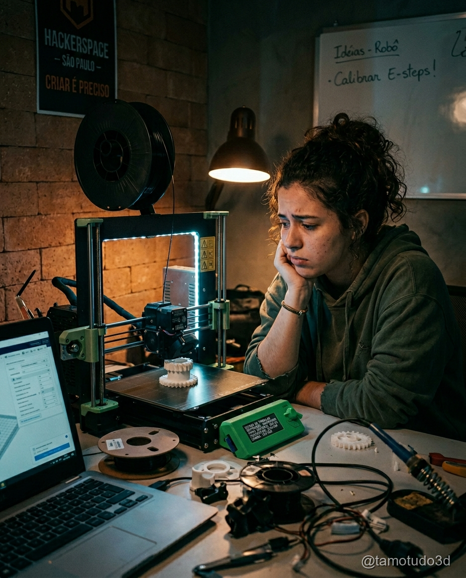 Peça impressa lentamente com baixa eficiência e perda de tempo