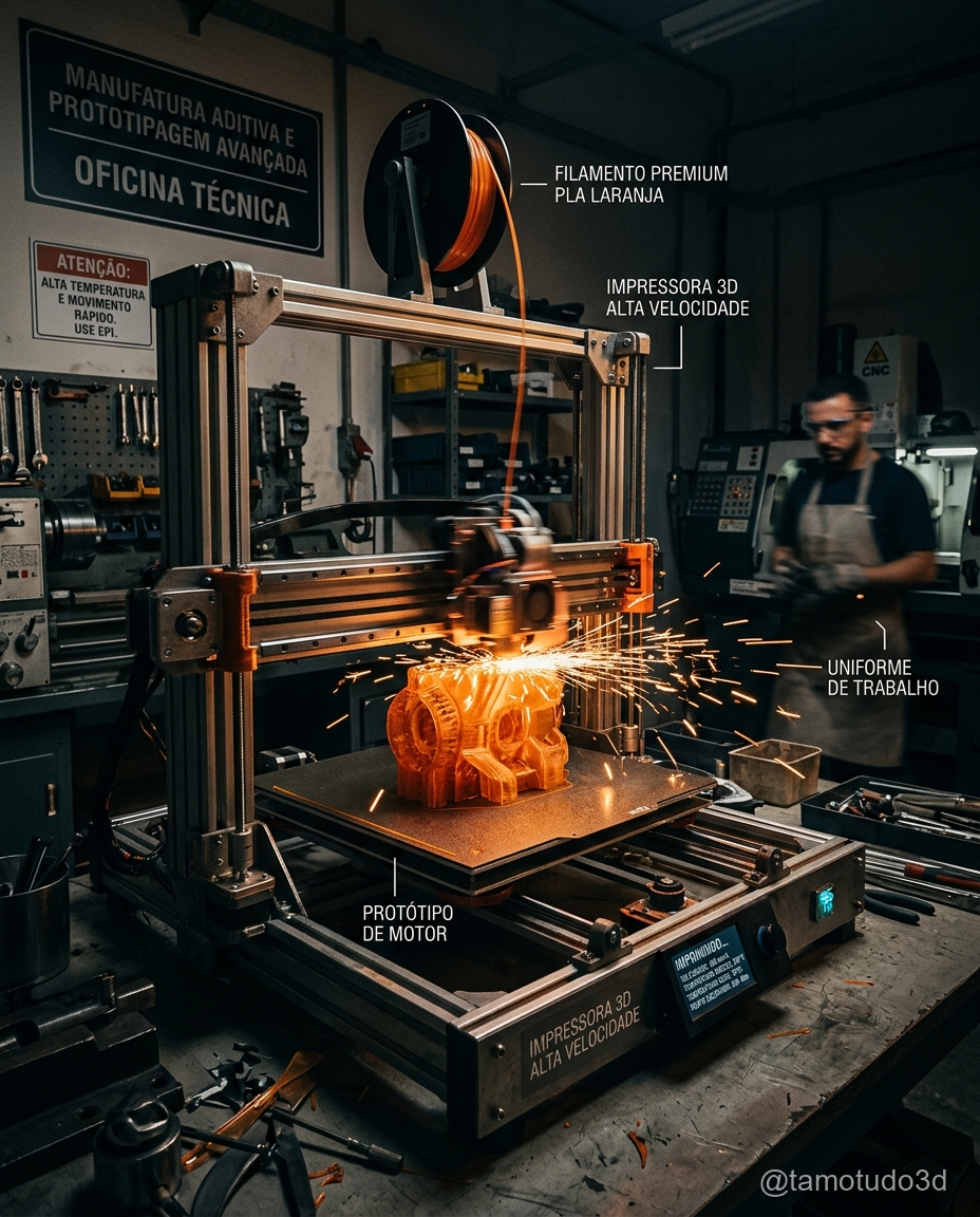 Comparação entre impressão em alta velocidade com defeitos e impressão estável