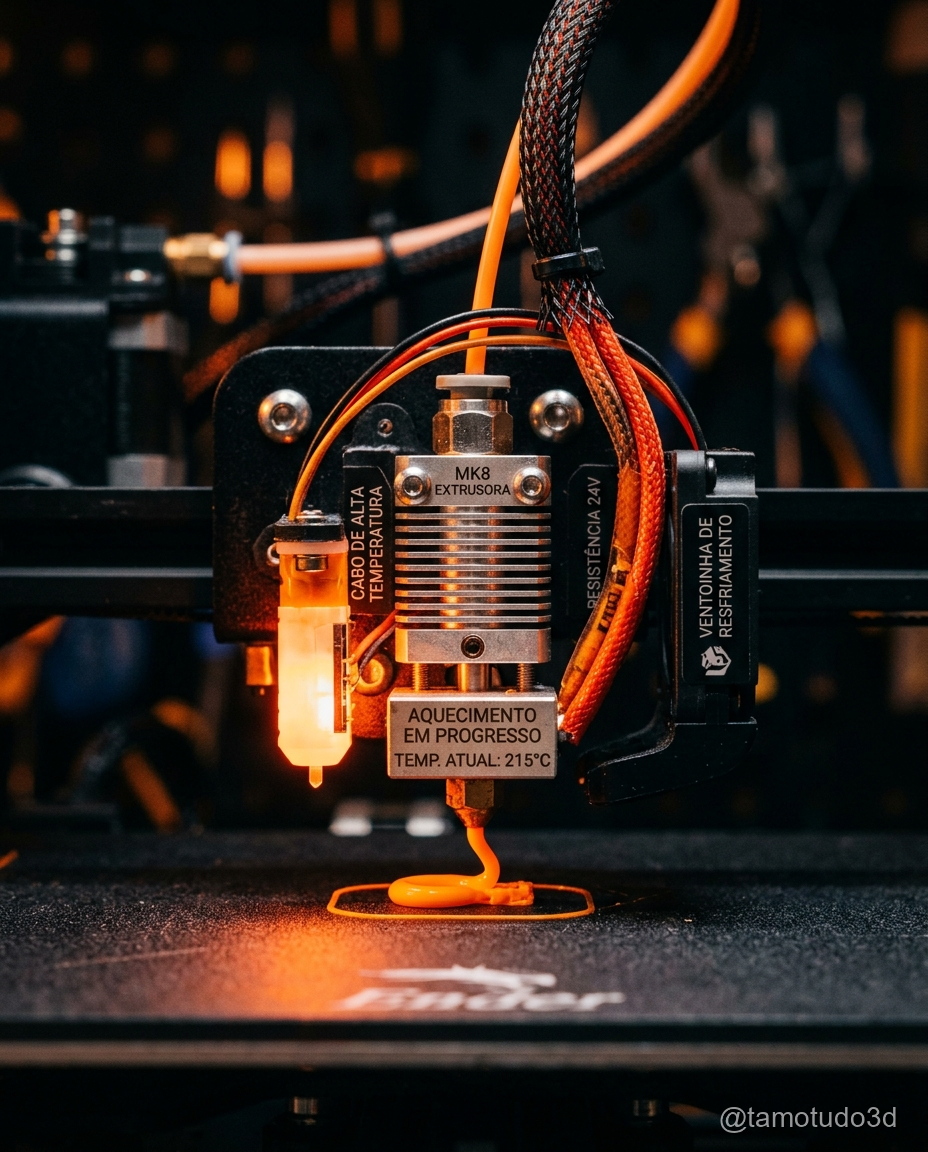 Hotend aquecendo até 300 graus para diferentes materiais