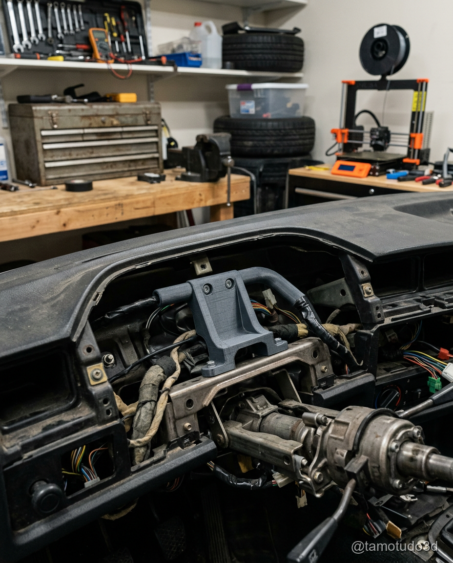 Peca ABS impressa em ambiente interno fechado para uso automotivo interno