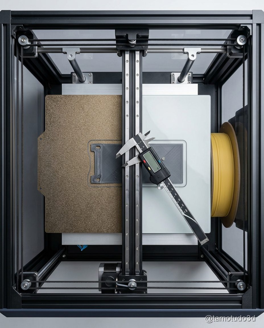 Iniciante olhando duas impressoras 3D com camas diferentes