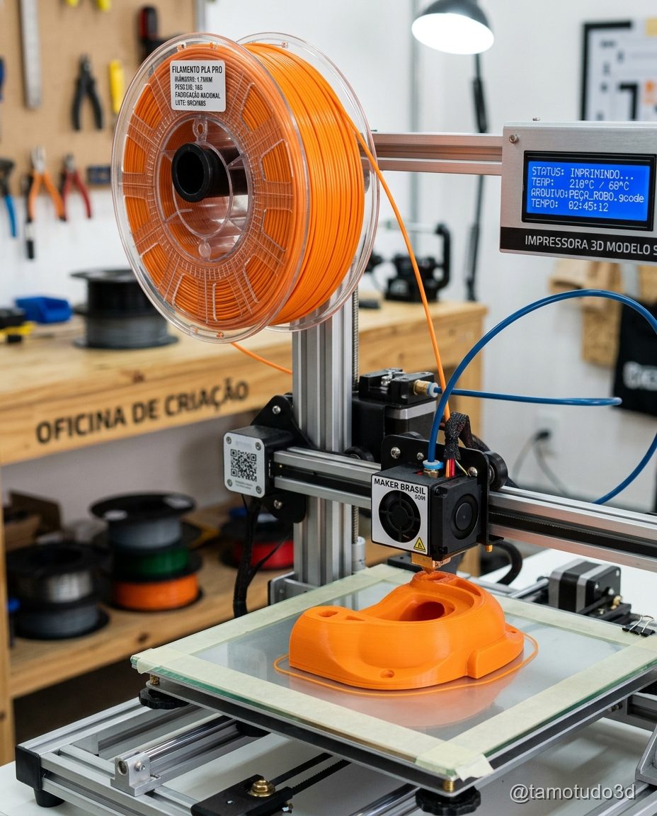 Etapas do processo de impressão de suporte 3D