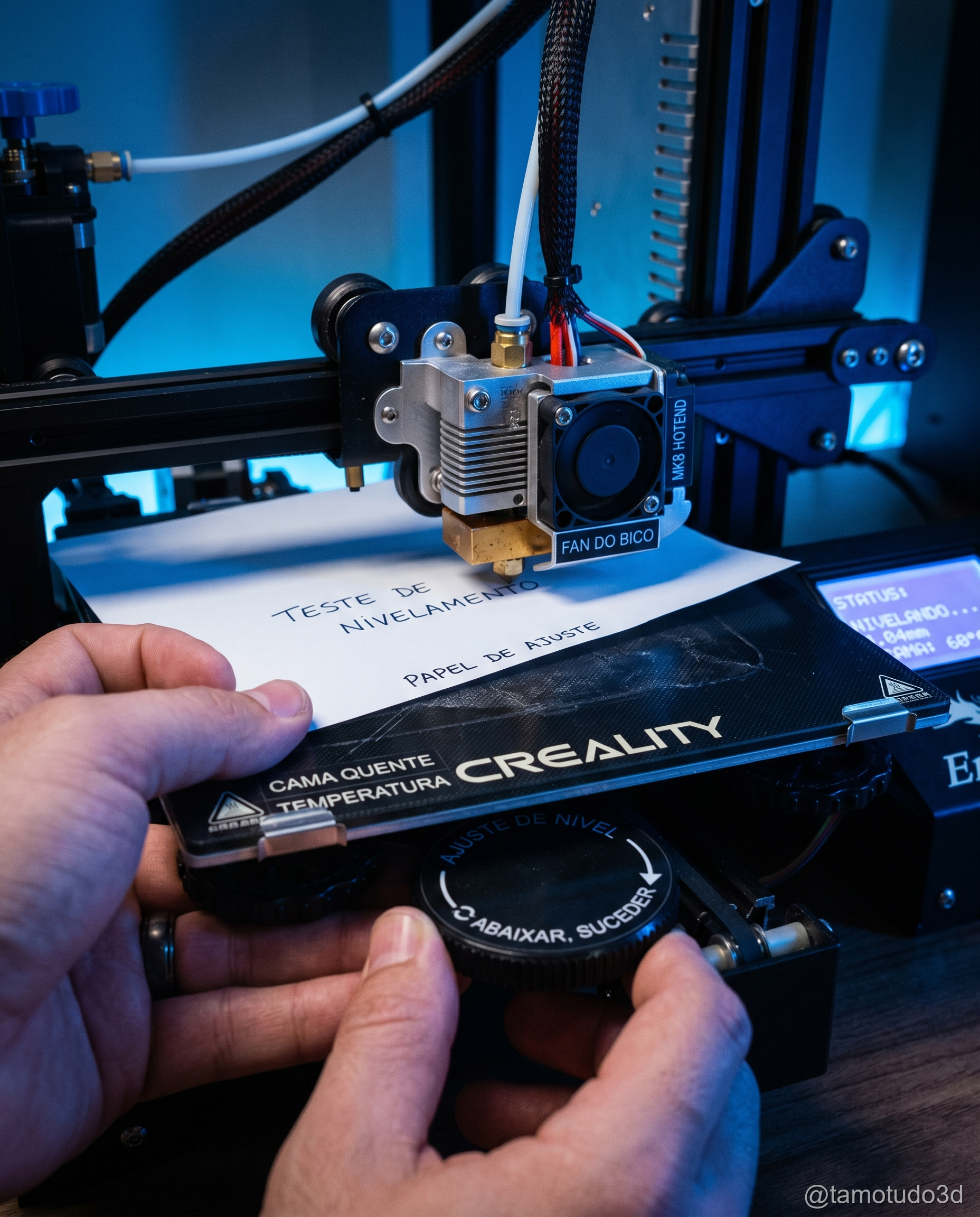 Esquema visual mostrando ajustes essenciais de impressão 3D