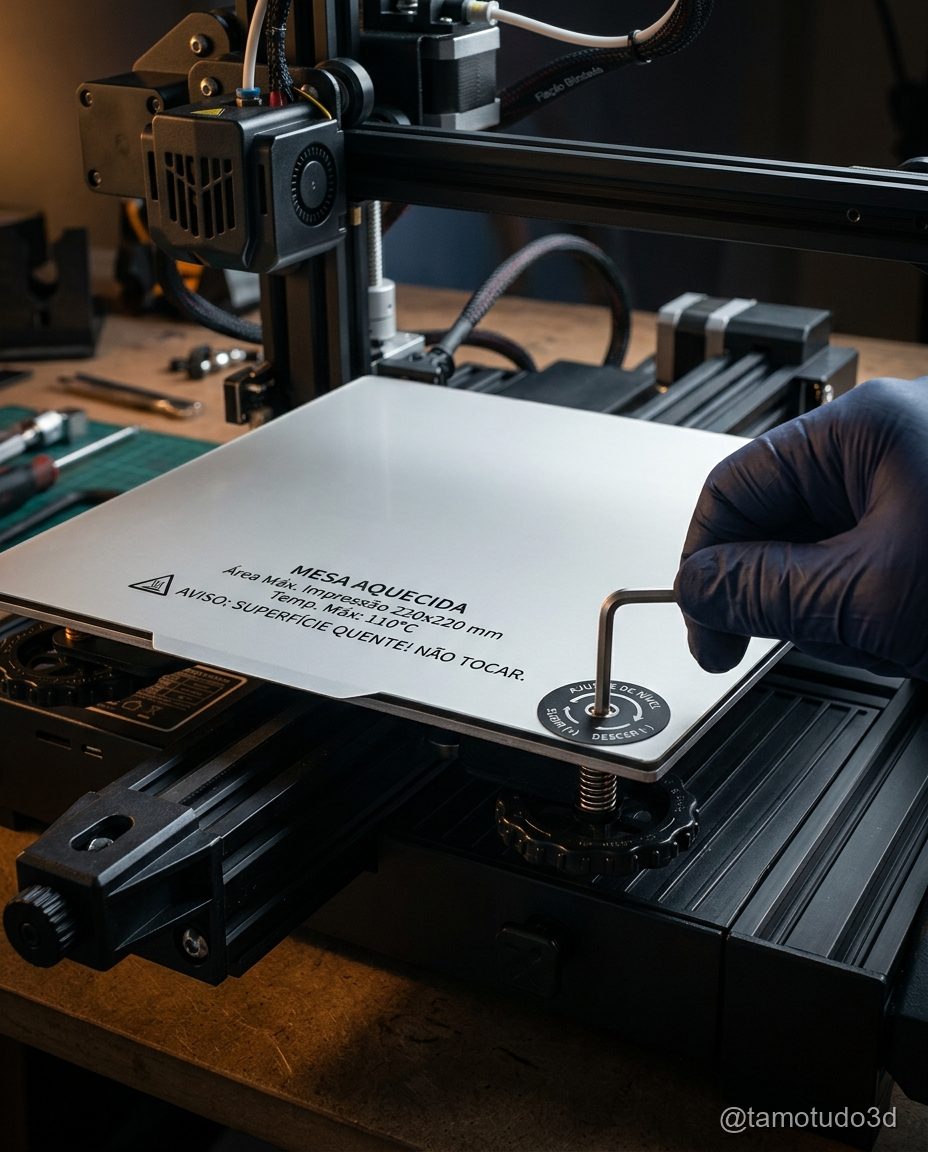 Mesa de impressora 3D perfeitamente nivelada