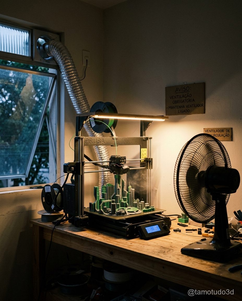 Ambiente ventilado para impressão 3D