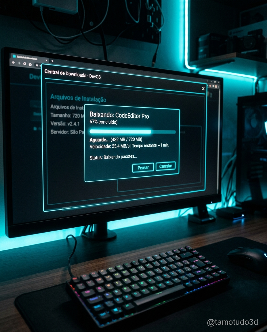 Tela de download e instalação do OrcaSlicer em computador