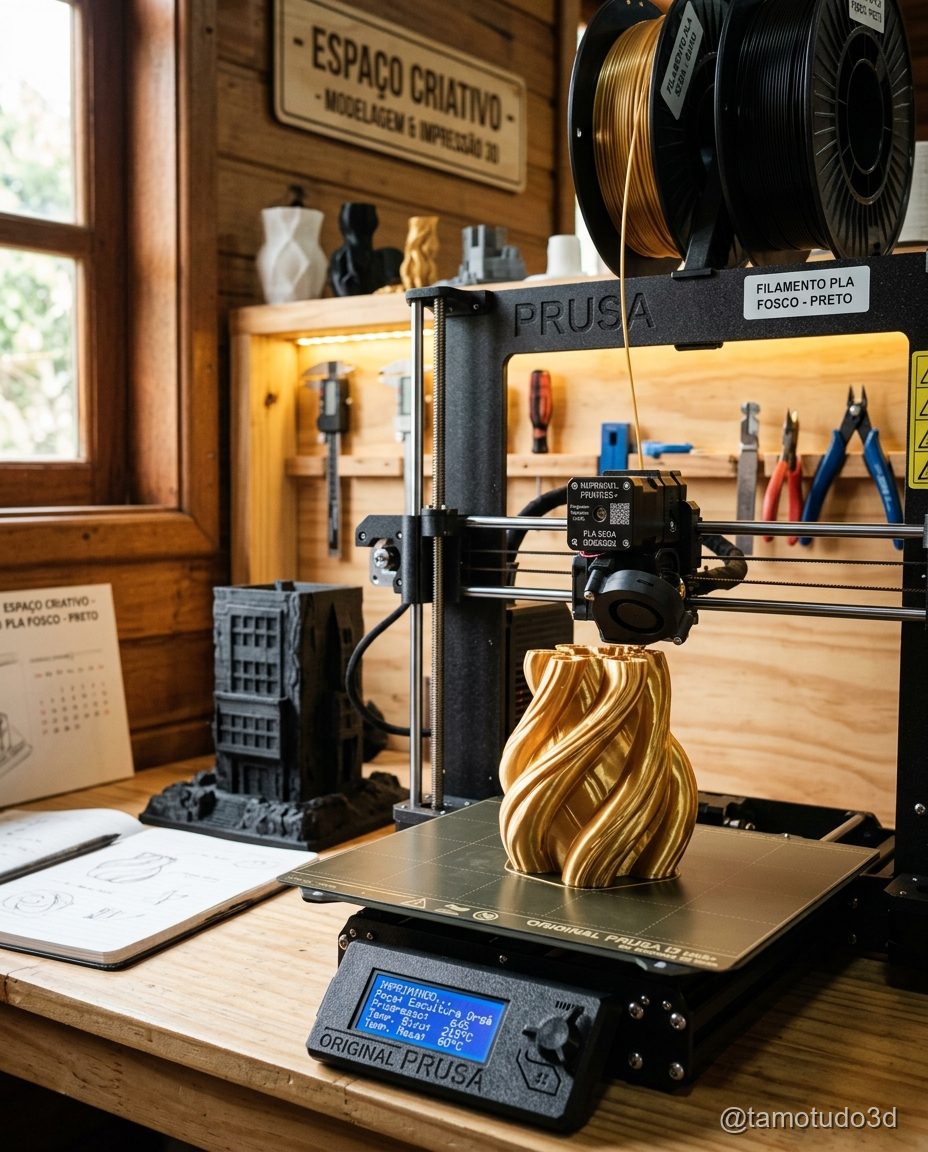 Filamentos 3D lado a lado em uso prático