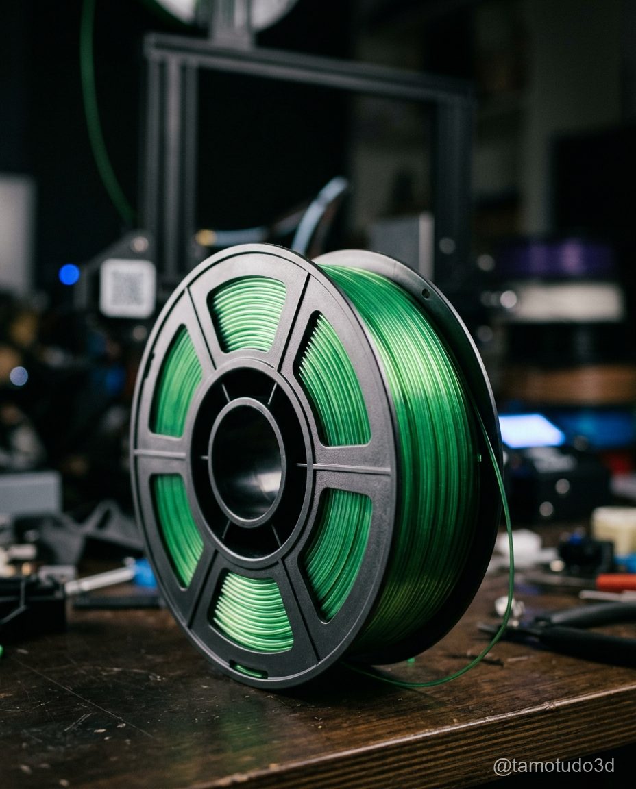 Filamentos PLA e PETG prontos para impressão