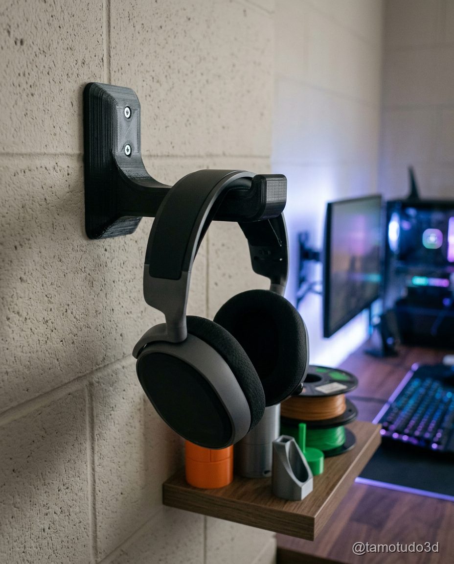 Suporte gamer 3D com etiqueta de preço de venda