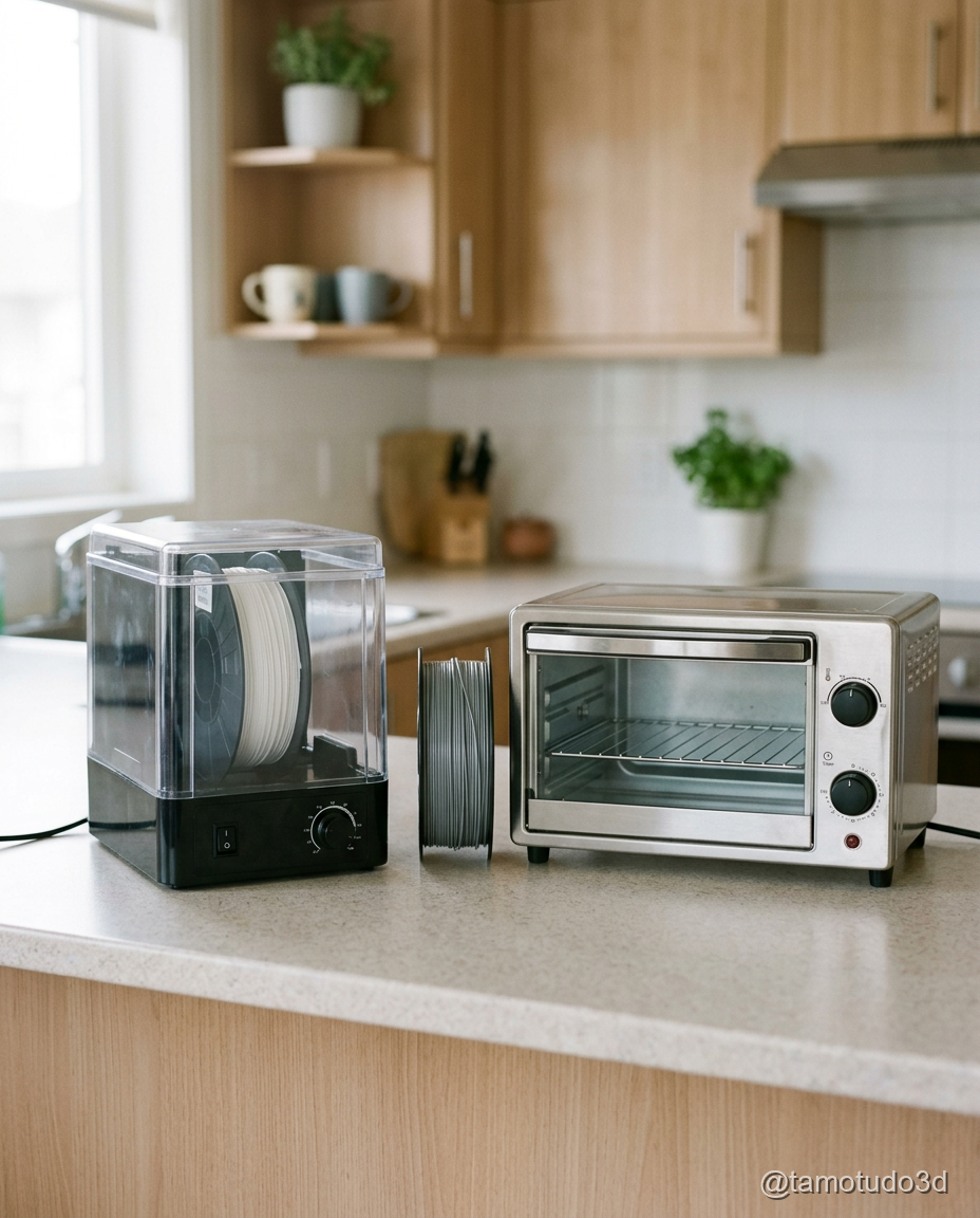 Tabela comparativa secador vs forno em 5 critérios