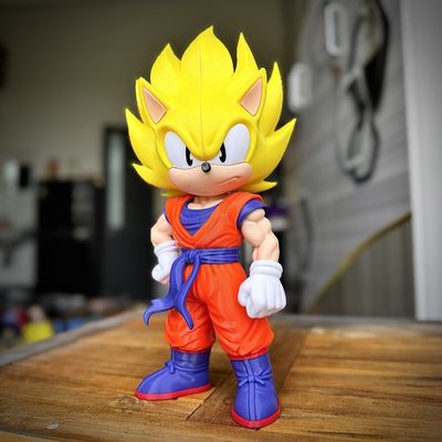 Modelo 3D sonic goku fan art multiparts