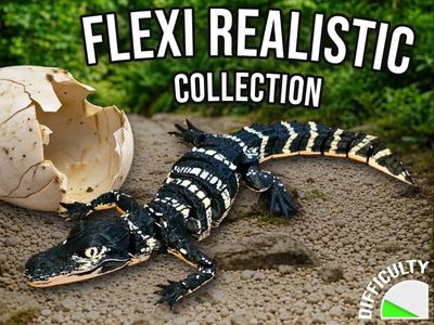 Modelo 3D Realistic Flexi Baby American Alligator