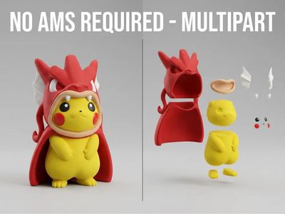Preview do modelo 3D Picachu poncho gyarados