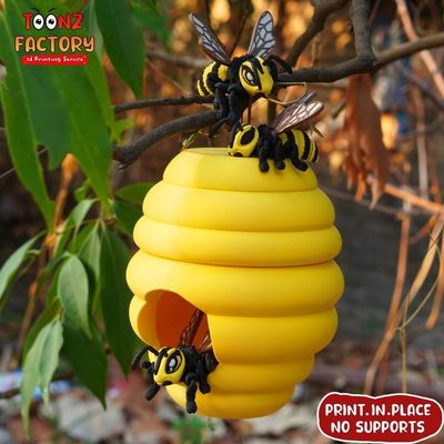 Preview do modelo 3D the flexi honey bee with beehive