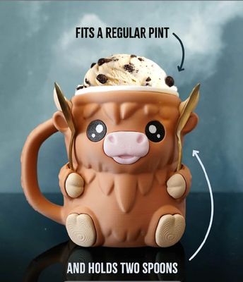 Preview do modelo 3D Ferdinand the Highland Cow Ice Pint Holder
