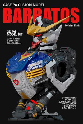 Preview do modelo 3D Case PC Custom Barbatos Gundam