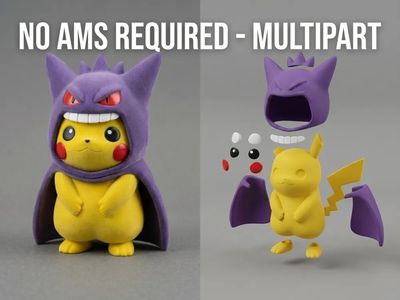Preview do modelo 3D Pikachu Gengar Poncho