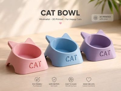 Modelo 3D cat bowl new 2 bamb 2