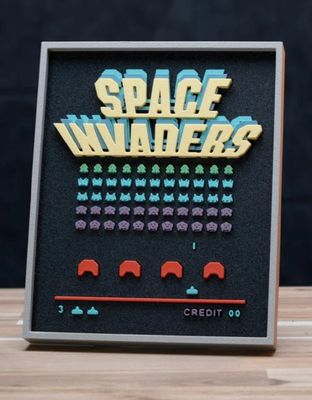 Preview do modelo 3D Space Invaders FREE Arcade Game Picture Frame No Supports, No