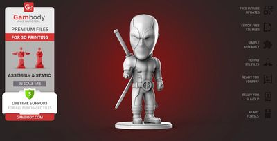 Preview do modelo 3D Deadpool Chibi GAMBODY