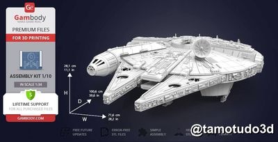 Preview do modelo 3D SpaceWarOnline Millennium Falcon Full