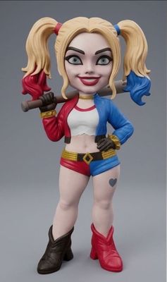 Modelo 3D harley quinn base urban vibes fan art figure