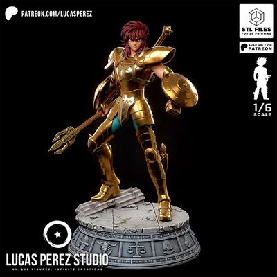 Modelo 3D 07 Young Libra Dohko Saint Seiya Forge