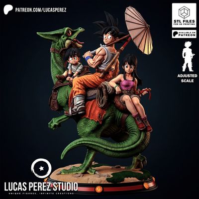 Modelo 3D Lucas perez Diorama Goku and Family Dragon ball