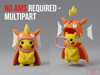 Preview do modelo 3D Pikachu Magikarp Poncho