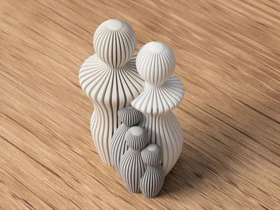Modelo 3D Family Statue three children (Father s day)