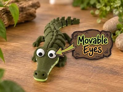 Preview do modelo 3D cute flexi crocodile articulated