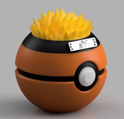 Preview do modelo 3D Pokeball Naruto