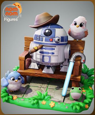 Preview do modelo 3D Star Wars Chibi R2D2 NomNom