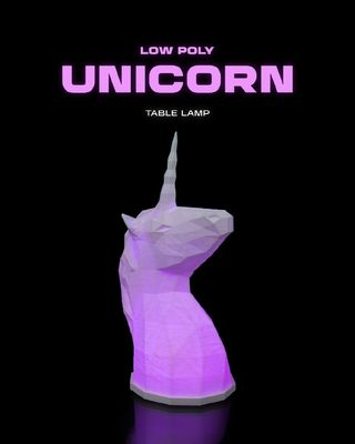 Preview do modelo 3D Low Poly Unicorn Table Lamp dc1a3045c6