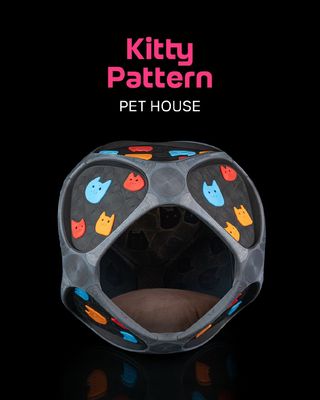 Preview do modelo 3D Kitty Pattern Pet House 126450671c