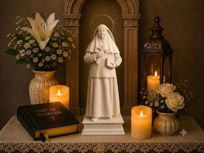 Preview do modelo 3D HH 3DPRINT SANTA ANGELA DE LA CRUZ COM ARO