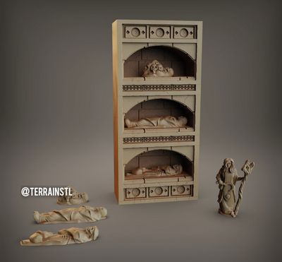 Preview do modelo 3D Catacombs Corpses By AiR