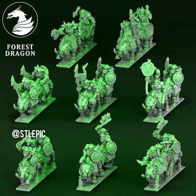 Preview do modelo 3D Boar Riders