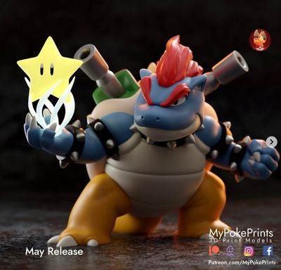 Preview do modelo 3D Bowser Blastoise @ for Home