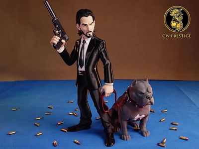 Modelo 3D John wick his pitbull