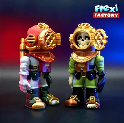 Preview do modelo 3D Flexi Factory skeleton diver