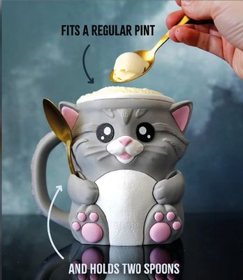 Preview do modelo 3D Cuddles the Cat Ice Pint Holder